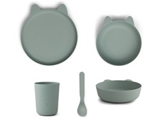 Liewood rabbit peppermint dining set Paul (4-pack)
